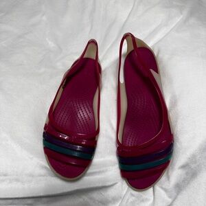 CROCS Women's Slingback Sandals - Fuchsia and Teal